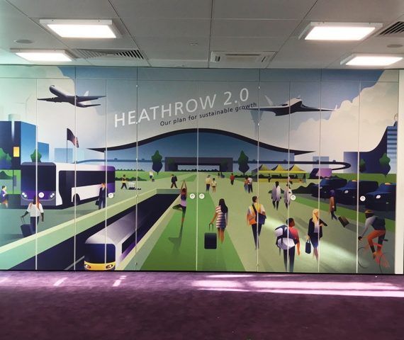 Wayfinding printing for Heathrow airport
