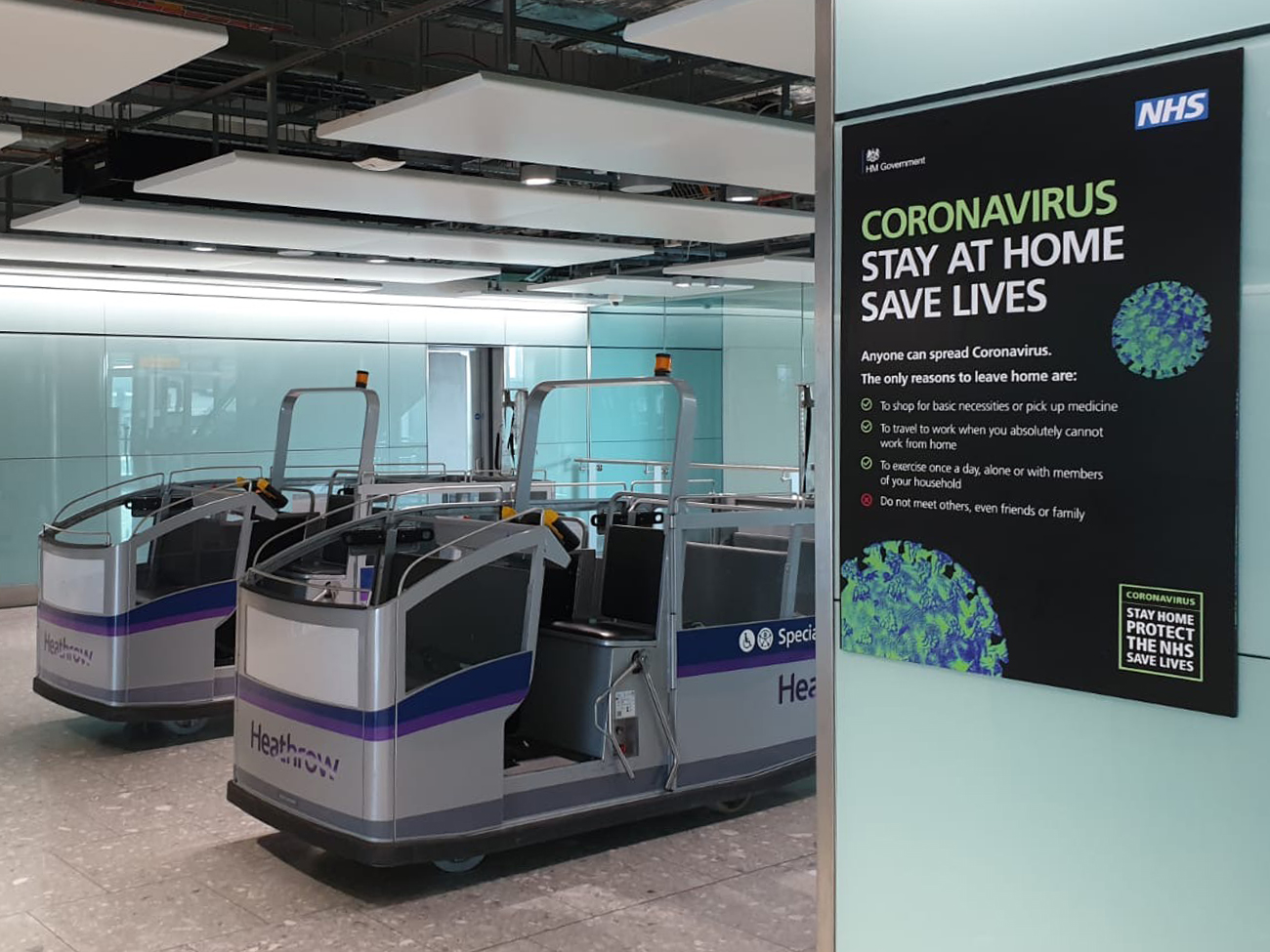 Coronavirus Poster Heathrow buggy
